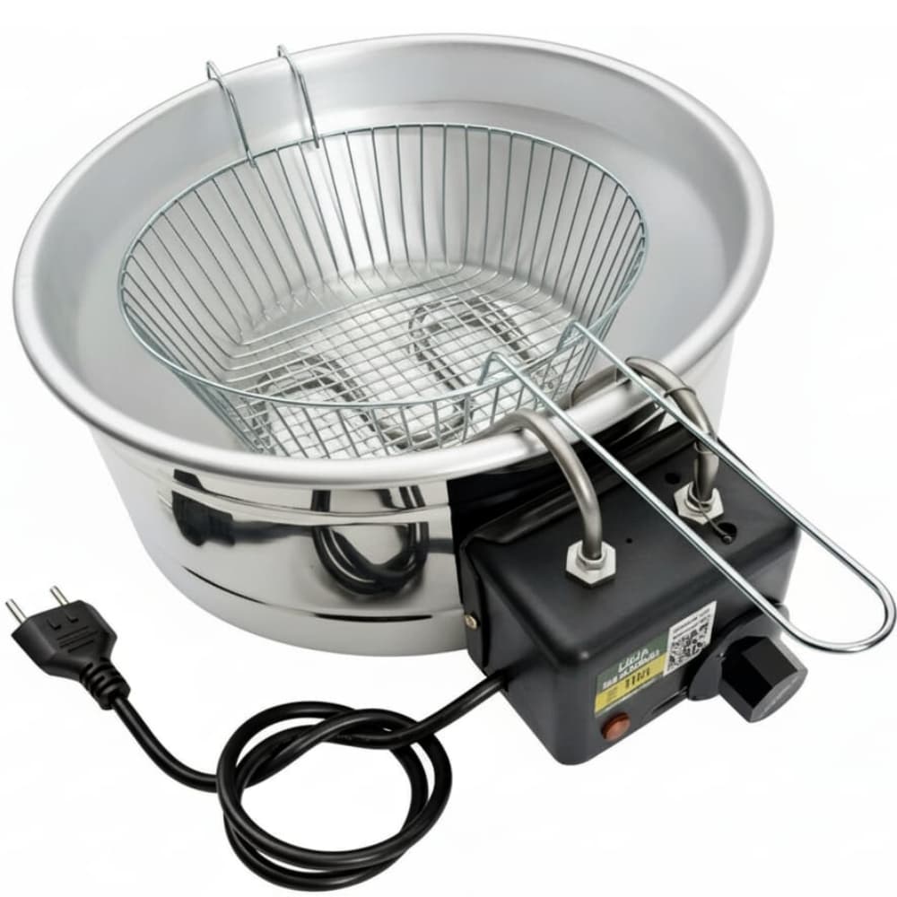 Fritadeira Elétrica Industrial Residencial 5L Tacho a Óleo Redondo Batata Frango Pastel Loja Nacional