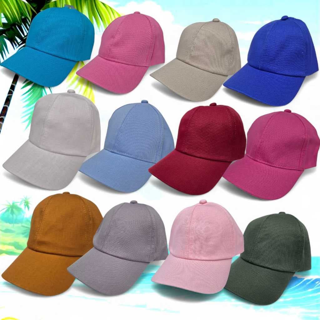 Boné Básico Infantil Unissex Liso Com Ajuste Aba Curva de 2 a 7 anos