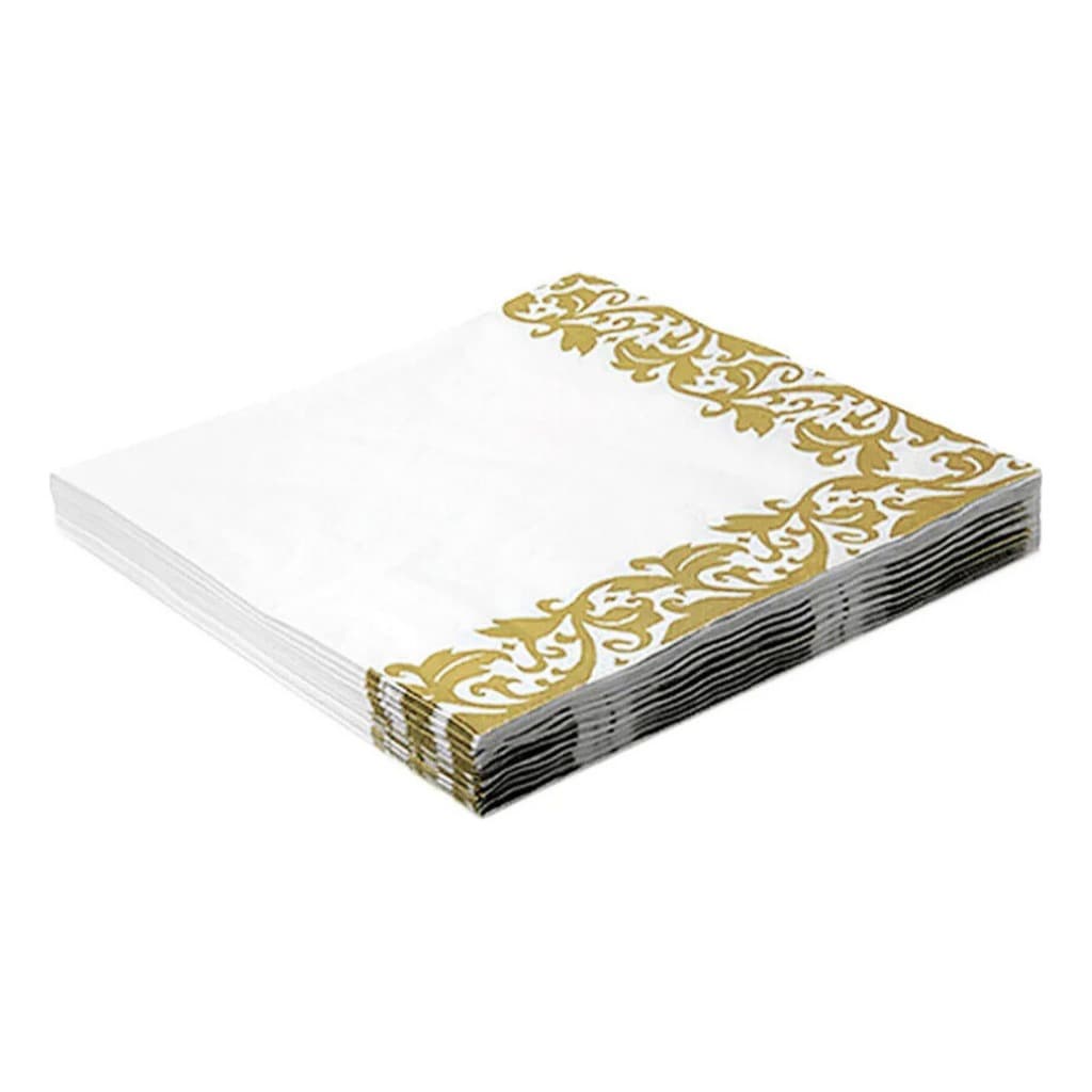 Guardanapo Papel Arabesco Grande Folha Dupla Dourado