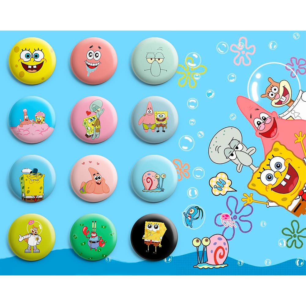 Bottons Bob Esponja - Botum / Boton / Broche (3,5cm & 4,5cm)