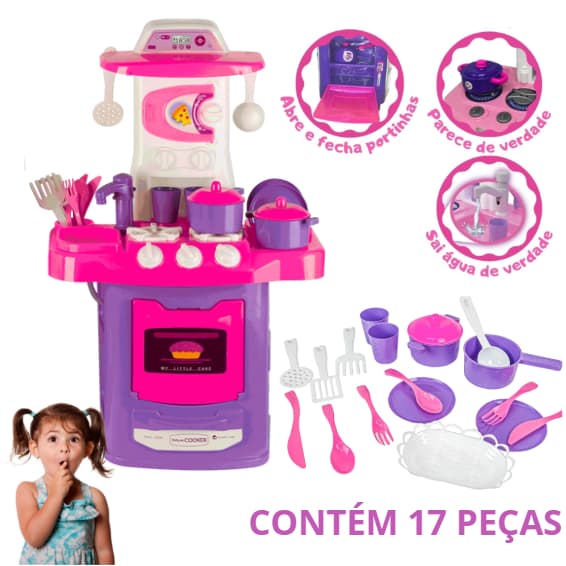 Kit Cozinha Infantil Menina Brinquedo Completa Sai Água