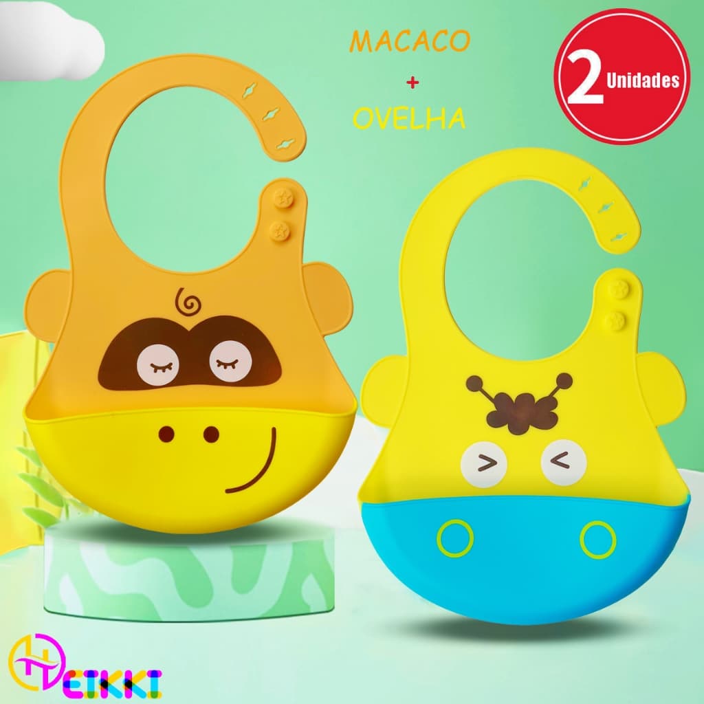 2 Unidades Babador Silicone Para Bebê Buba Bandana Impermeável Com Bolso Pega Migalhas Conjunto Com Bibs Infantil