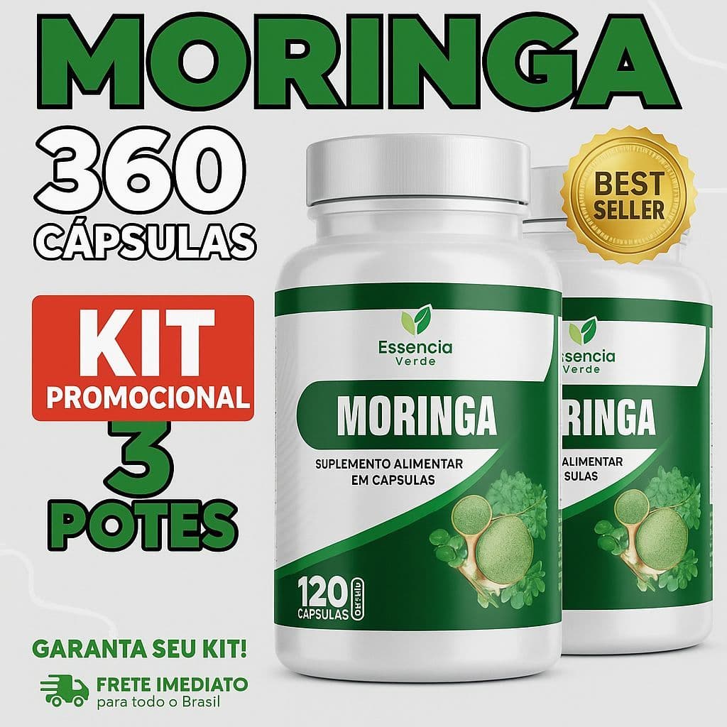 Suplemento Moringa Oleifera 360 Cápsulas 500mg - Antioxidante Natural