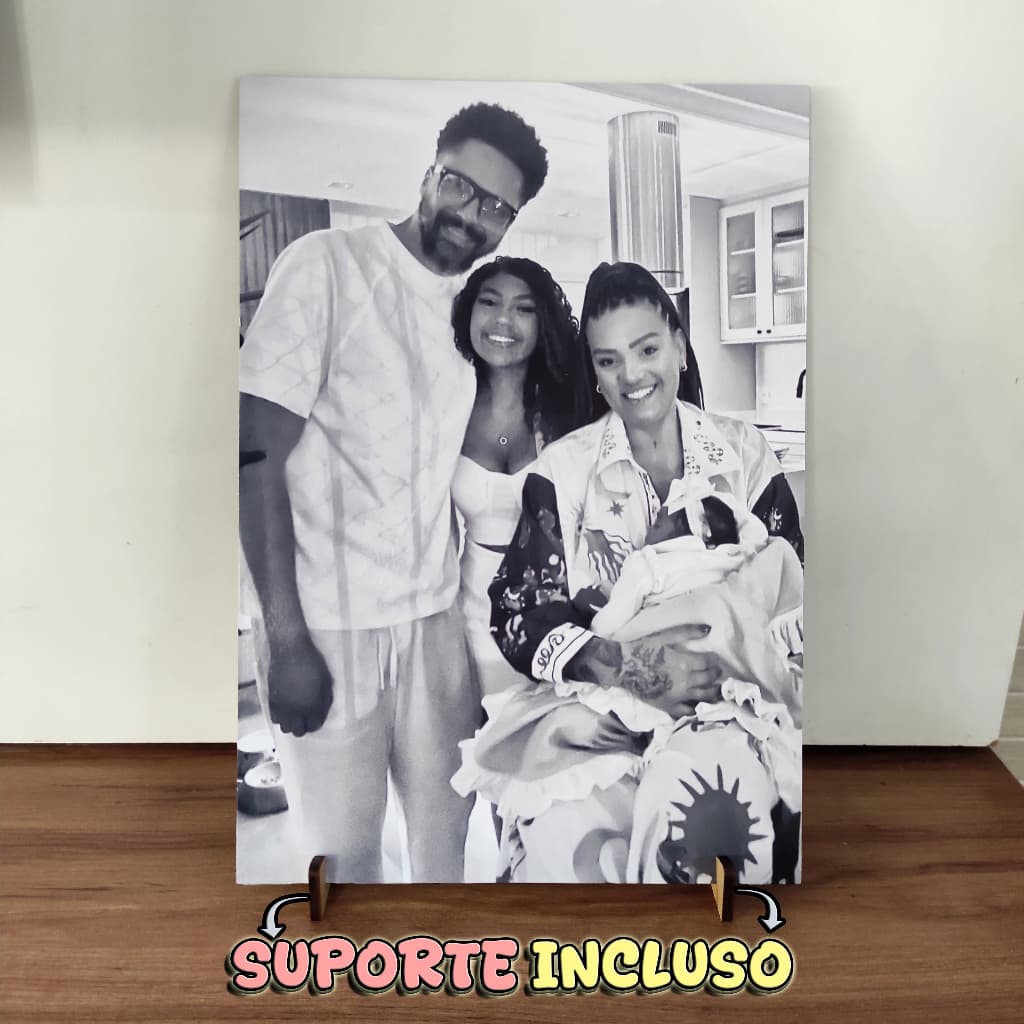 combo quadrinhos de mesa personalizados com sua foto suporte para enfeite placa estante sala quarto