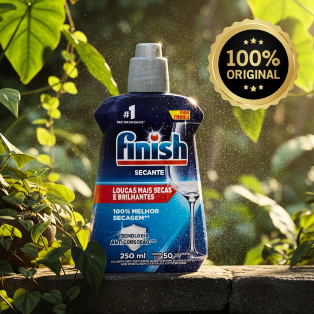 Secante para Lava-Louças Finish Abrilhantador 250ml | Louça Seca, Brilhante e Sem Manchas