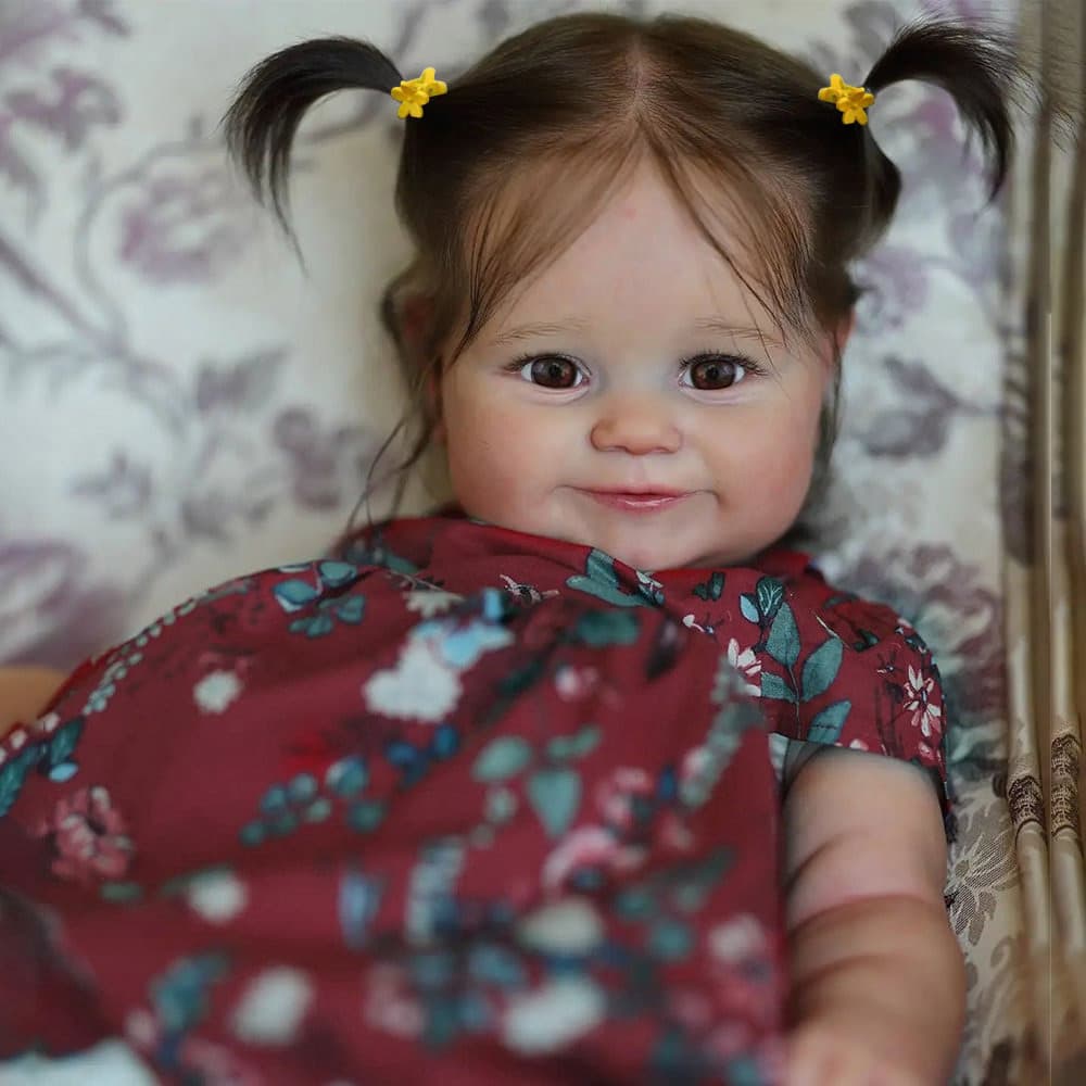 Silicone Boneca Bebê Reborn 48cm Menina Maddie Vestido Princesa Vermelha