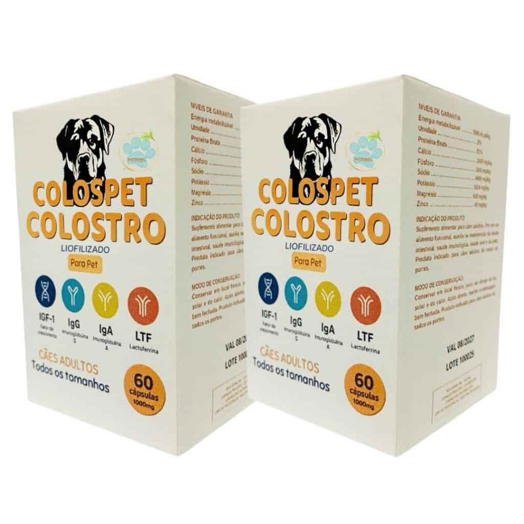 Colostro Pet ColosPet 60 cáps 1000mg Kit C/2