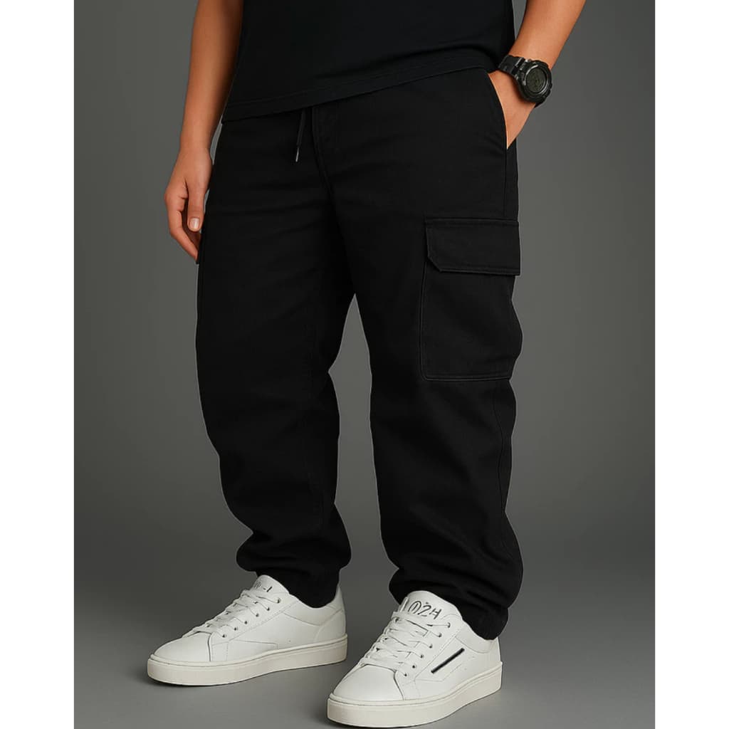 Calça Cargo Preta Sarja Calça Cargo Feminina Masculina Unissex