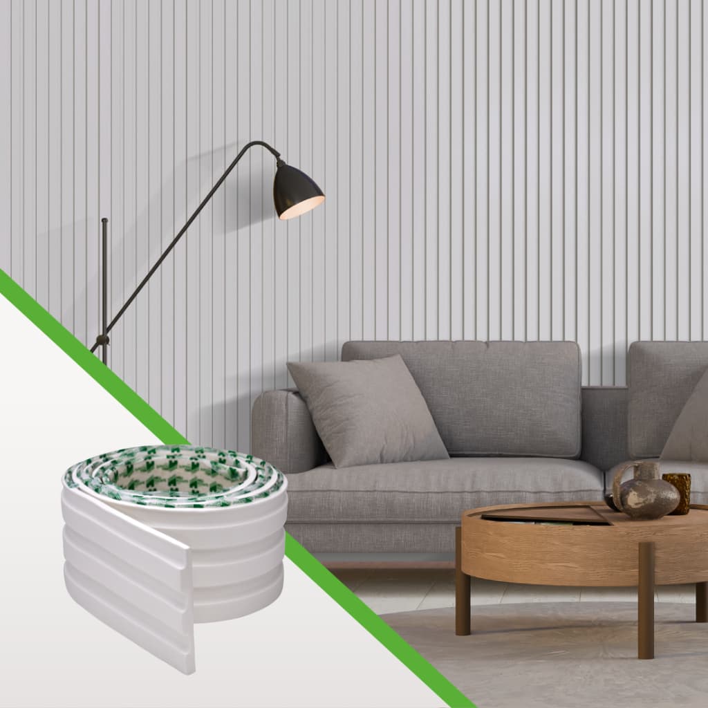 Painel Ripado em EVA Flexível Meu Rodapé Modelo PR106 | Parede, Decoração e Fácil Instalação | Envios FULL