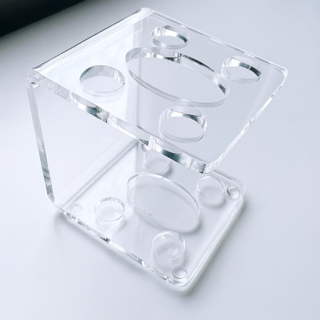 Porta Escova de Dente e Creme Dental Acrílico Transparente Organizador Banheiro