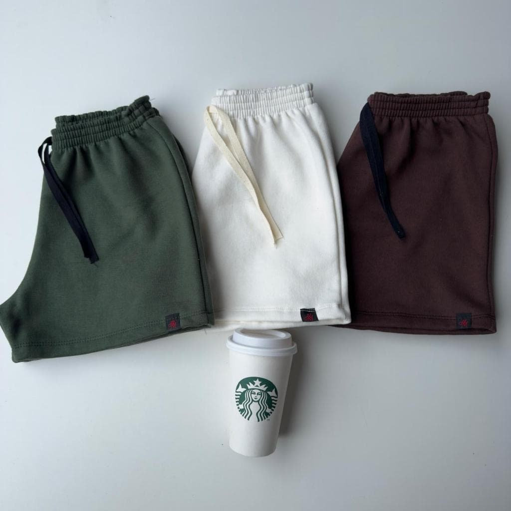 kit 3 short feminino bermuda feminina short moletinho pecas no moletom básico para seus dias shortinho confortavel