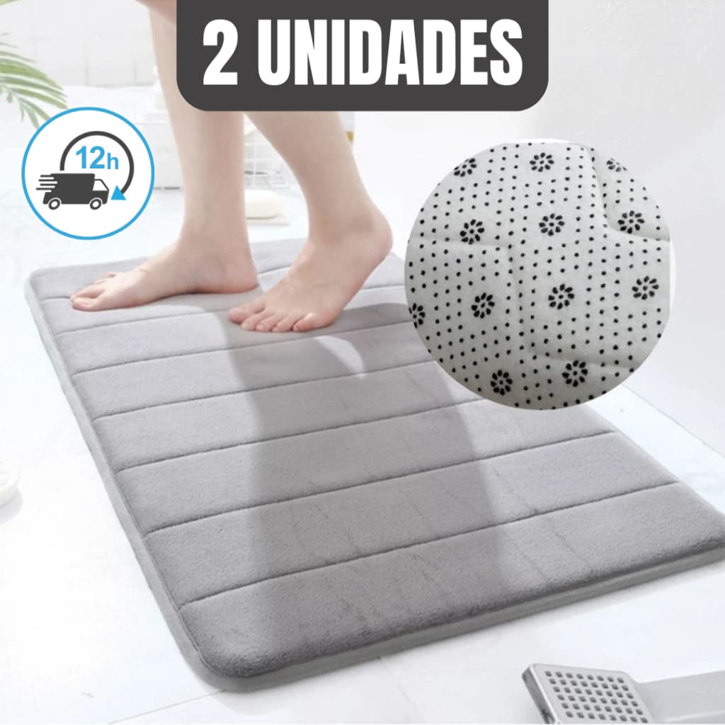 Kit 2 Tapete Antiderrapante Absorvente Banheiro Quarto Macio Soft Secagem Rapida 60x40 Tapetes Sala