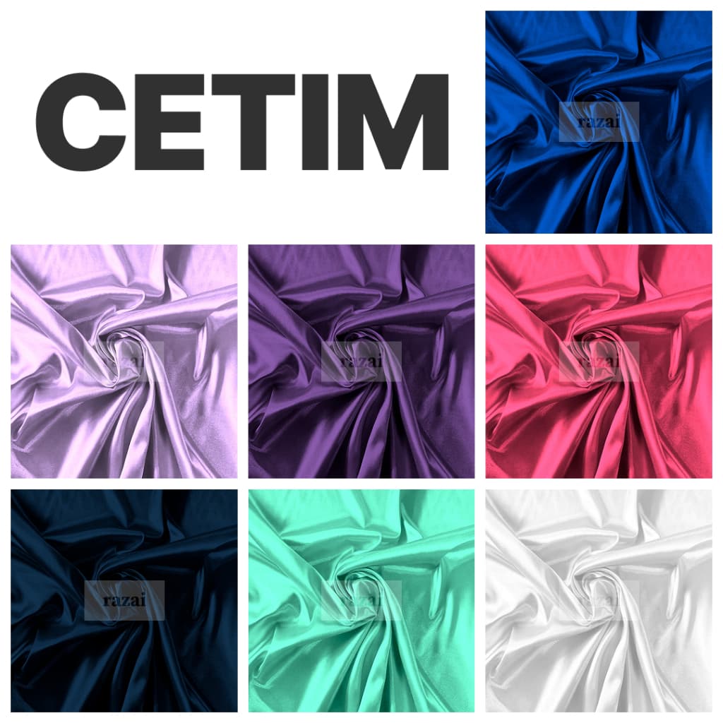 Tecido Cetim Charmousse RAZAI – Brilho para Moda Festa – 0,50 | 1m | 2m | 3m – 1,50m de largura AF
