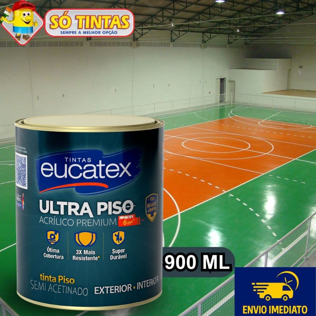 Tinta Ultra Piso Eucatex Premium 900ml, Muito Mais Resistente, Acetinada Diversas Cores Piso Lavável