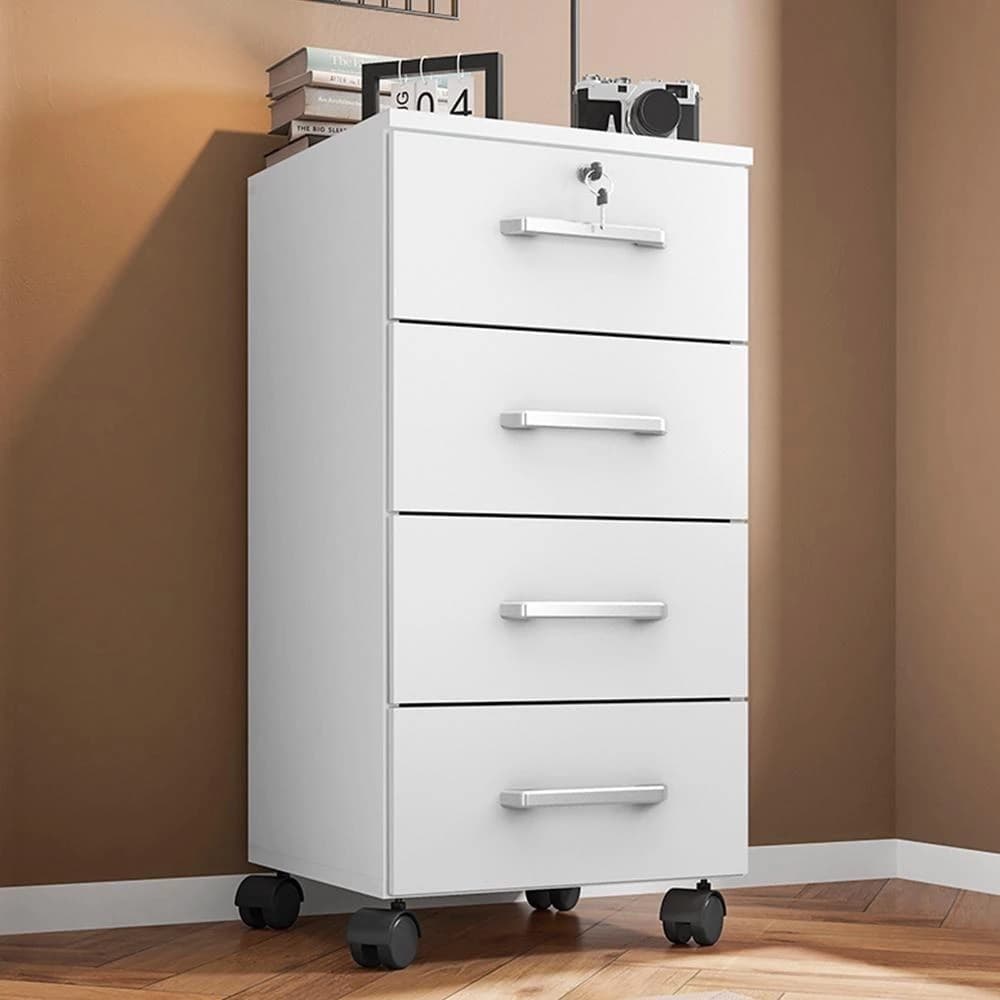 Gaveteiro Organizador 4 Gavetas com Rodízios e Chave Gávea Office