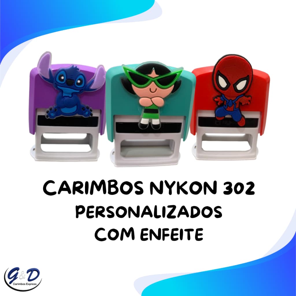 Carimbo Personalizado Nykon 302 - Enfeitado com Diversos Personagens