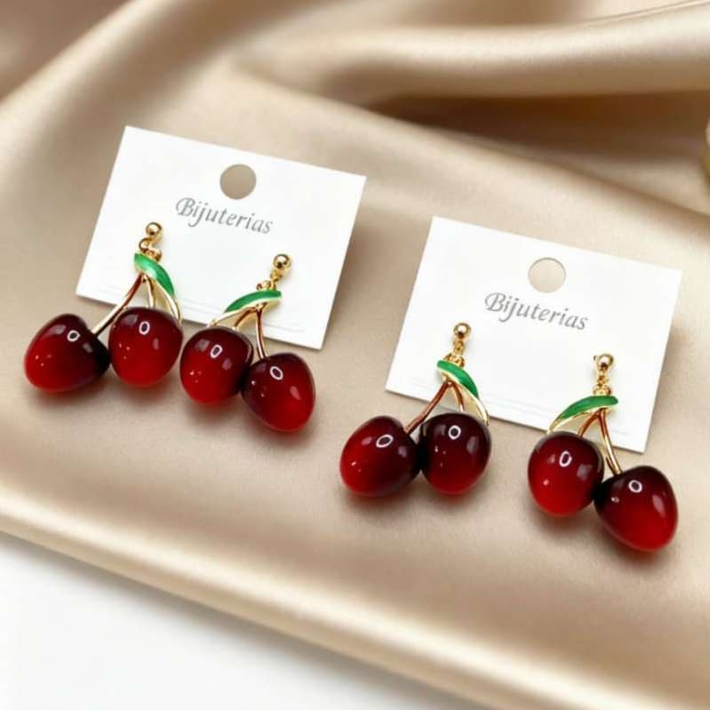 Cereja Vermelha Brincos Femininos Acessórios De Design Exclusivo