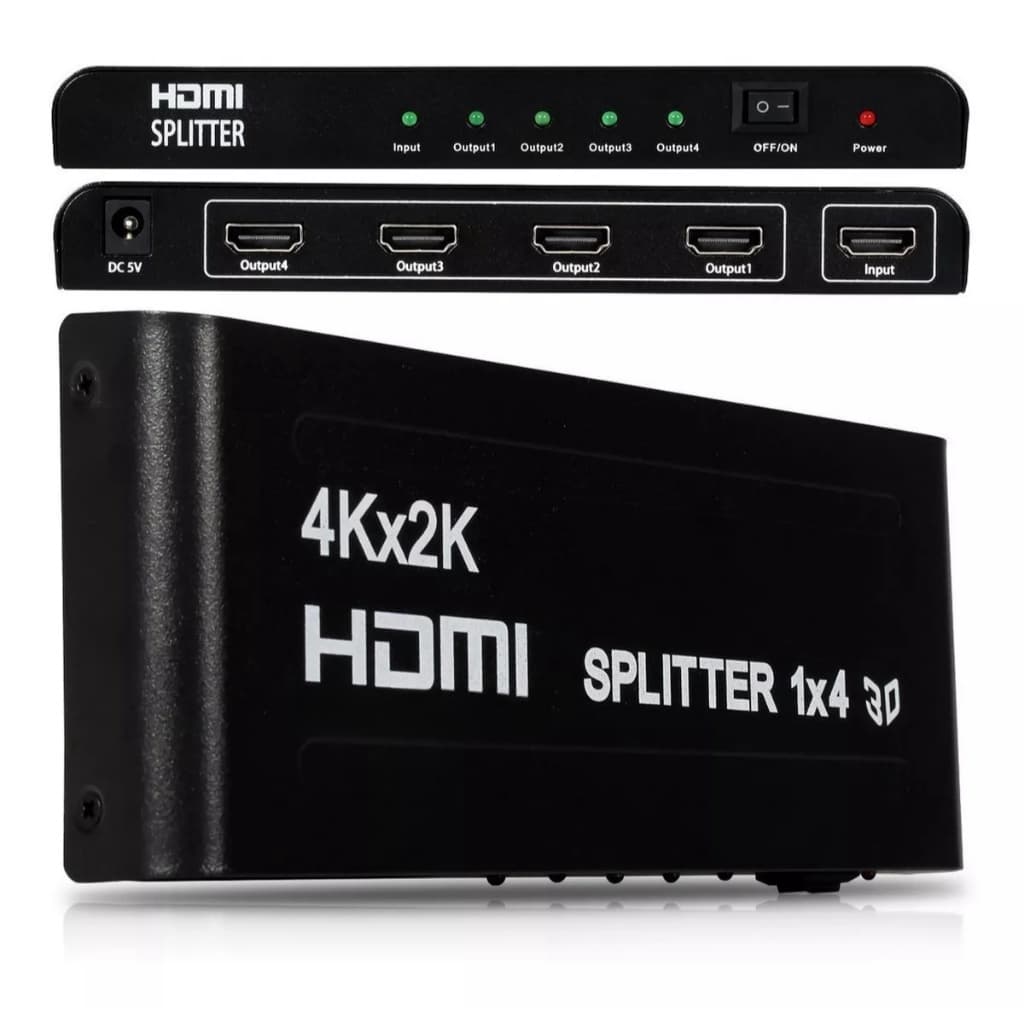 Divisor Splitter Hub HDTV 1x4 Portas Distribui Para Ps4 Xbox Tv