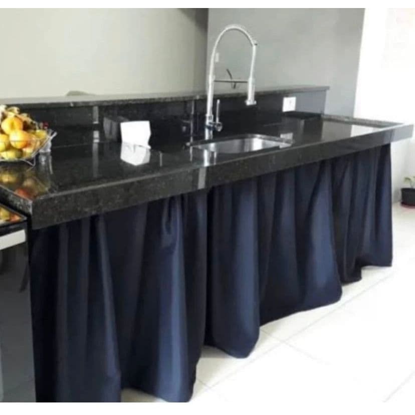 Cortina de Pia de Cozinha Lisa 2,80m x 0,80cm em Tecido