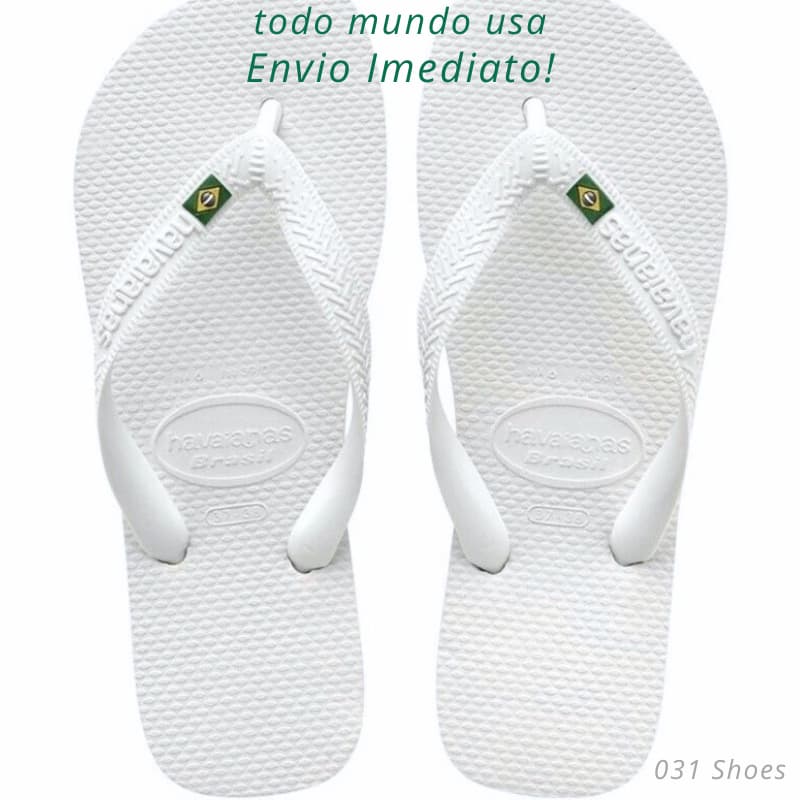 Chinelo Sandália de Dedo Brasil Havainas com Bandeirinha - Branca ou Preta - Super Promoção