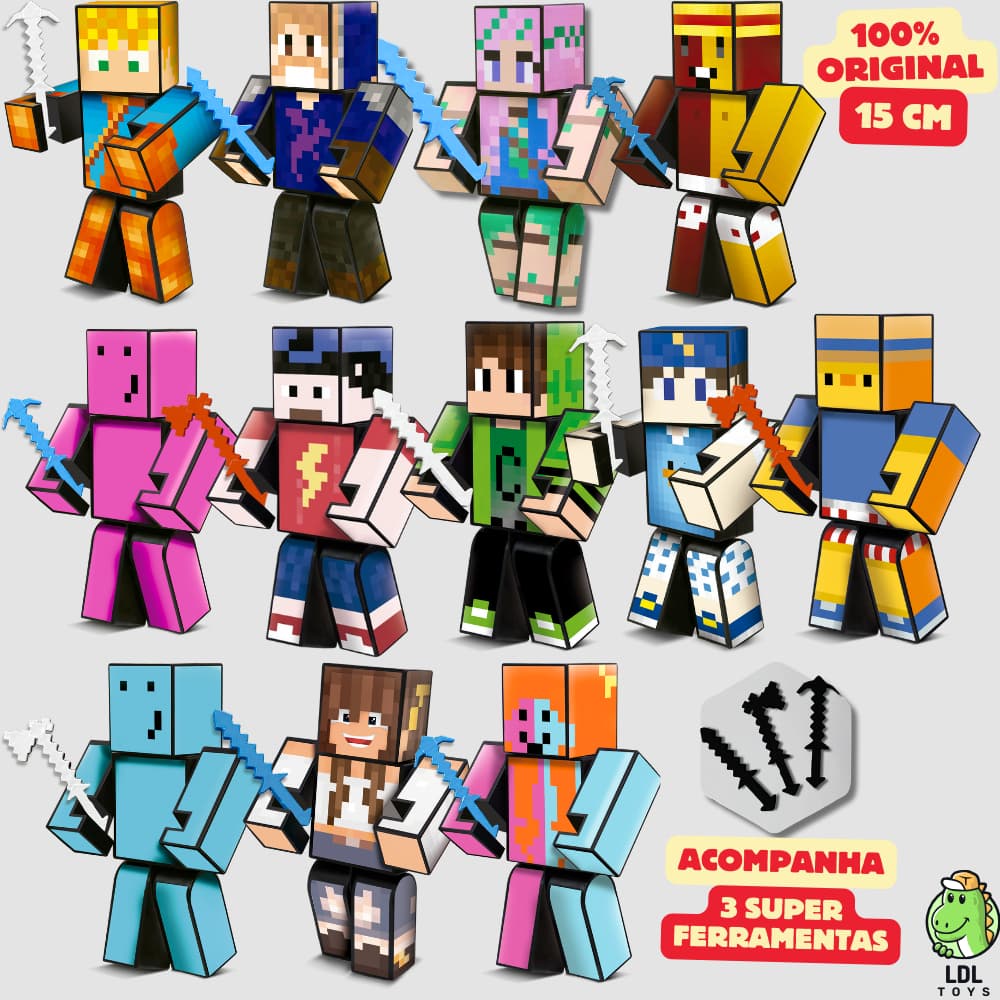 Boneco Articulado 15cm + 3 Chaveiros Cadres Athos Problems Lopers Mana Youtuber Algazarra