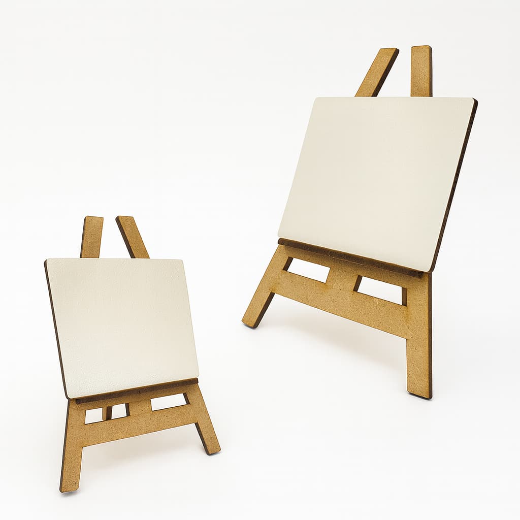 Kit 10 Cavalete Com Tela em MDF 18x12cm Lembrancinha Mesa Artesanato Pintura