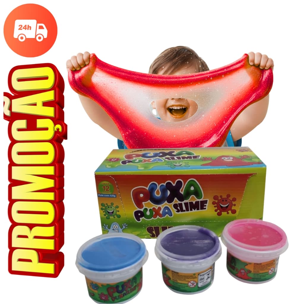 SLIME COM 24/36 OU 48 UNIDADES - CADA POTE 125g - VALOR ATACADO ENTREGA RAPIDA BEM EMBALADO