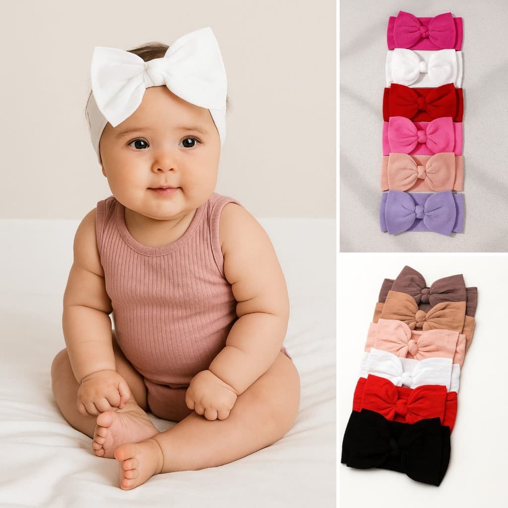 Laços de Cabelo Infantil Faixa de Cabelo Bebê Tiara de Cabelo Infantil Menina Kit 3 e 6 Peças