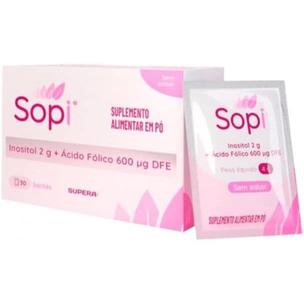 Sopi Suplemento Alimentar Inositol + Ácido Fólico 30 Sachês Sem Sabor