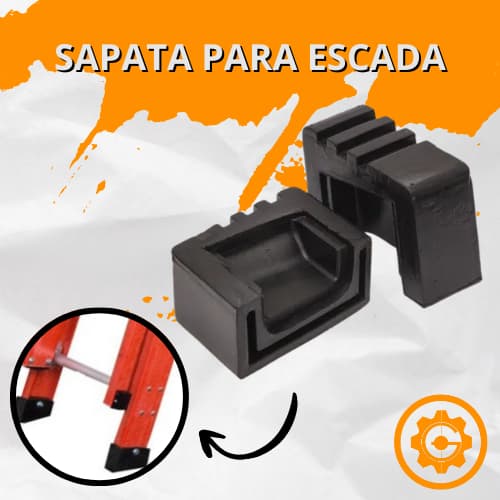 Sapata Pé De Borracha Para Escada 85x35mm Extensiva De Fibra Antiderrapante Reposição