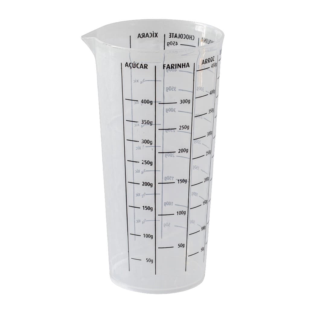 Copo Medidor de Cozinha Graduado Plástico Resistente