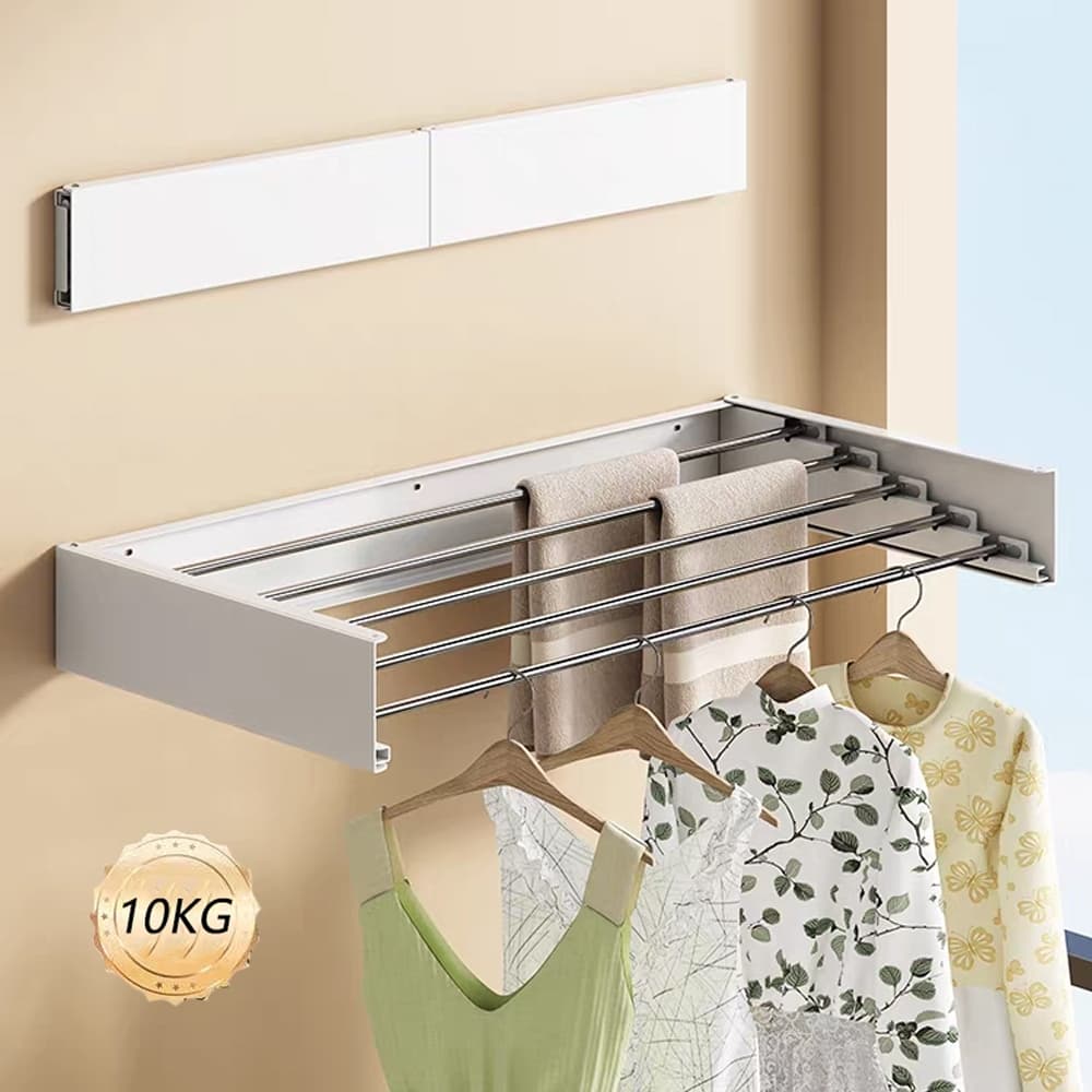 60/70/80/90/100/120 cm Varal de Parede Mágico Retrátil Dobrável Grande Romelux