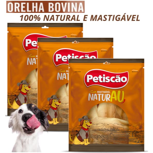 Osso petiscão orelha bovina natural para cães 5-15 unidades