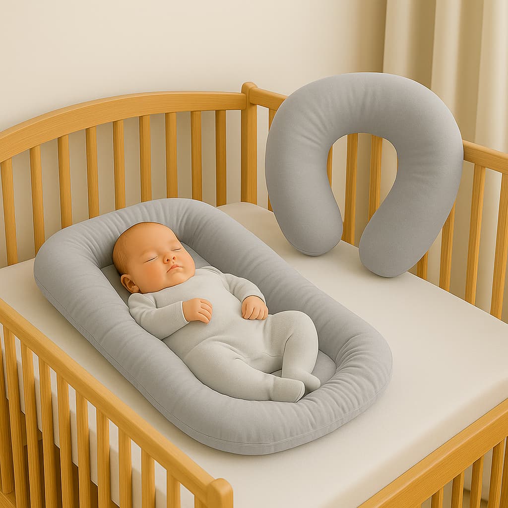 Kit Ninho Casulinho sensorial + Almofada Amamentação Bebê Macio 400 fios + Cores