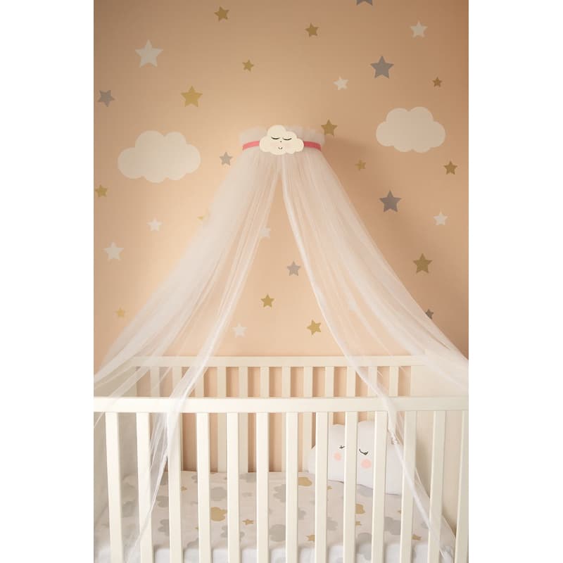 kit dossel com mosquiteiro nuvem rostinho bebe berço nacional ou americano