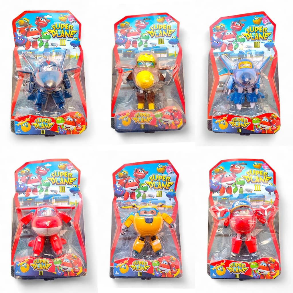 Boneco Avião Robô Super Plane 15cm Brinquedo Transforma Infantil