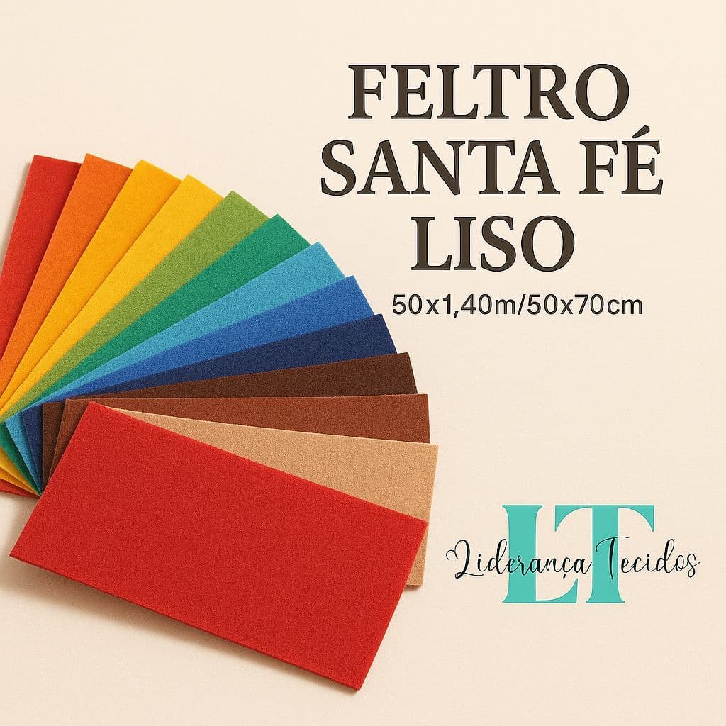 Feltro Santa Fé Liso 50x1,40m/50x70cm – Artesanato, Costura, Decoração, Patchwork | Várias Cores