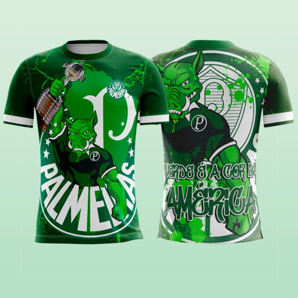 Camiseta Palmeiras Verde Jason Modelo Exclusivo para Torcida, Arquibancada e Jogo
