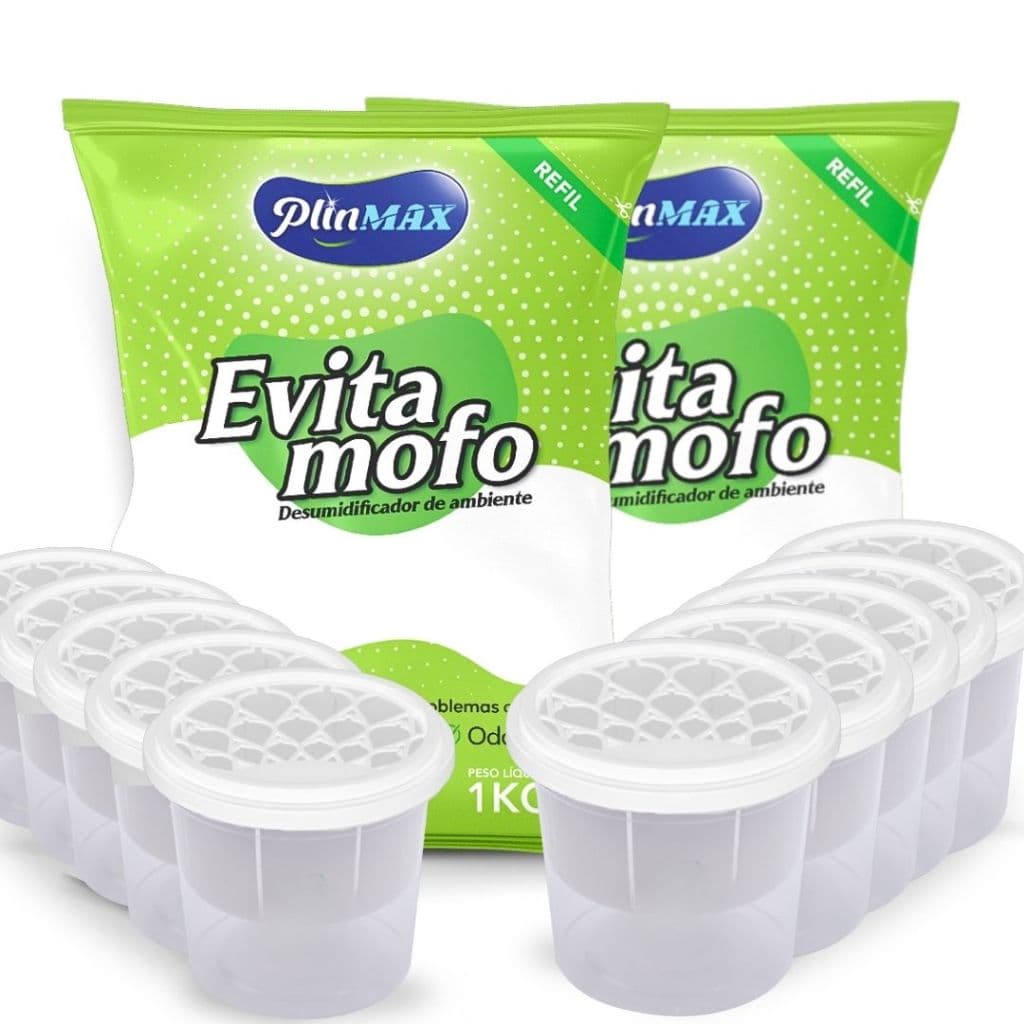 Cloreto De Cálcio Antimofo Puro 2kg + 10 Potes