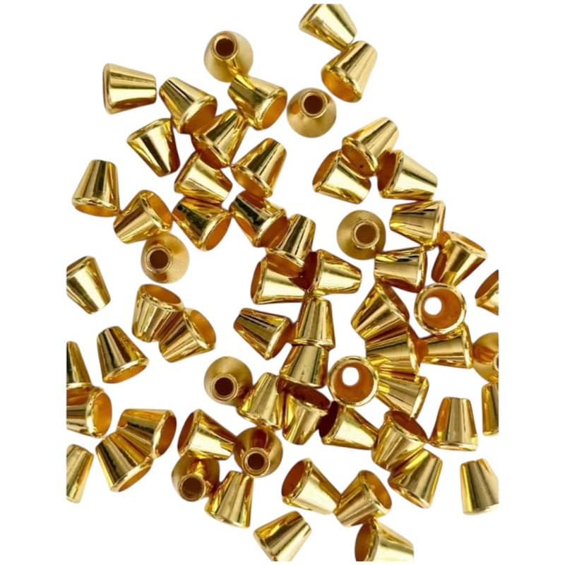 ponteira ABS dourado sino  pacote com 100unidades