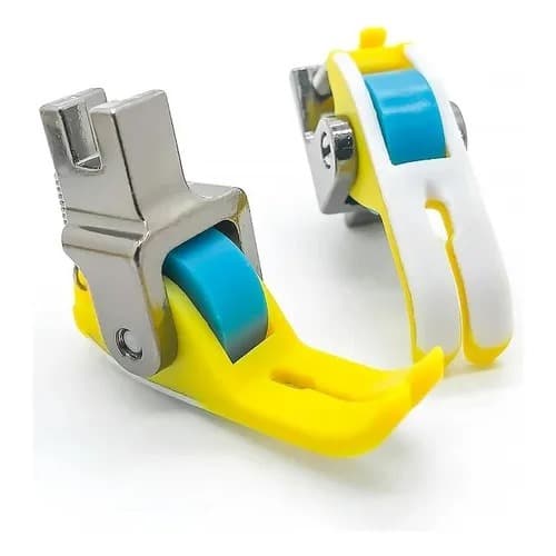 Calcador Pezinho Teflon Multiuso com Rolete Rodinha para Máquina Industrial Plástico/Couro/Nylon