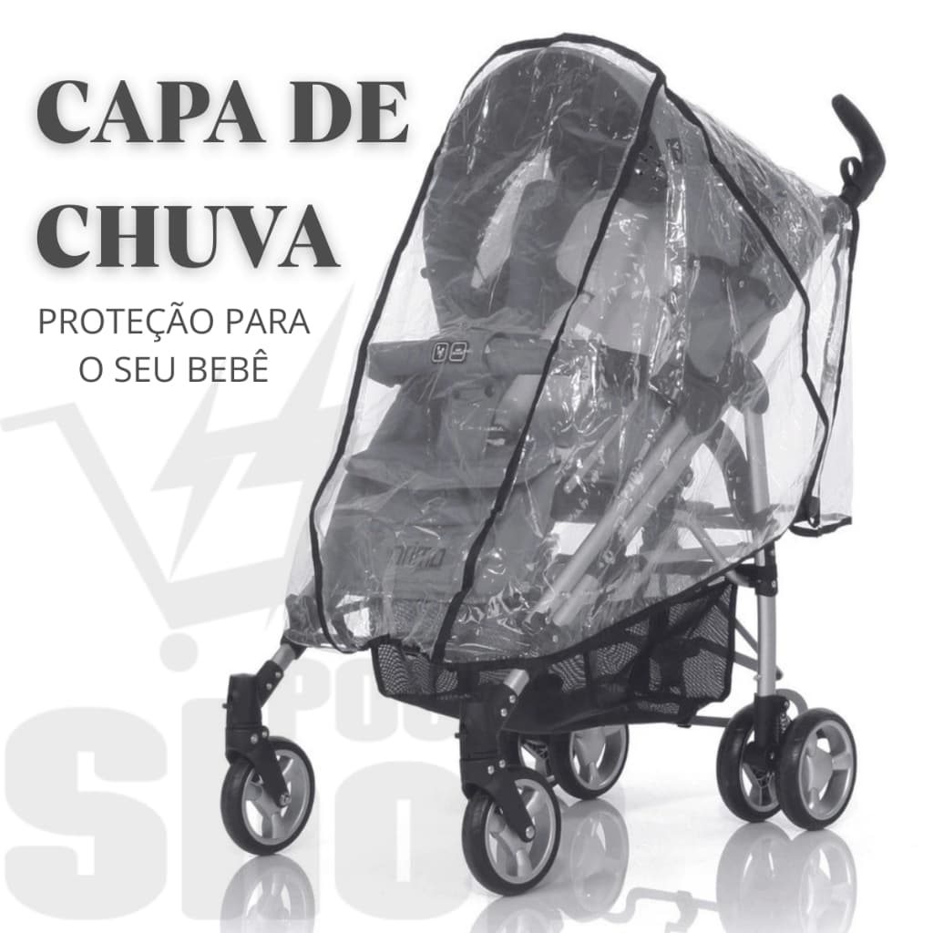 Capa Plástica Protetora Chuva para Carrinho de Bebê Universal