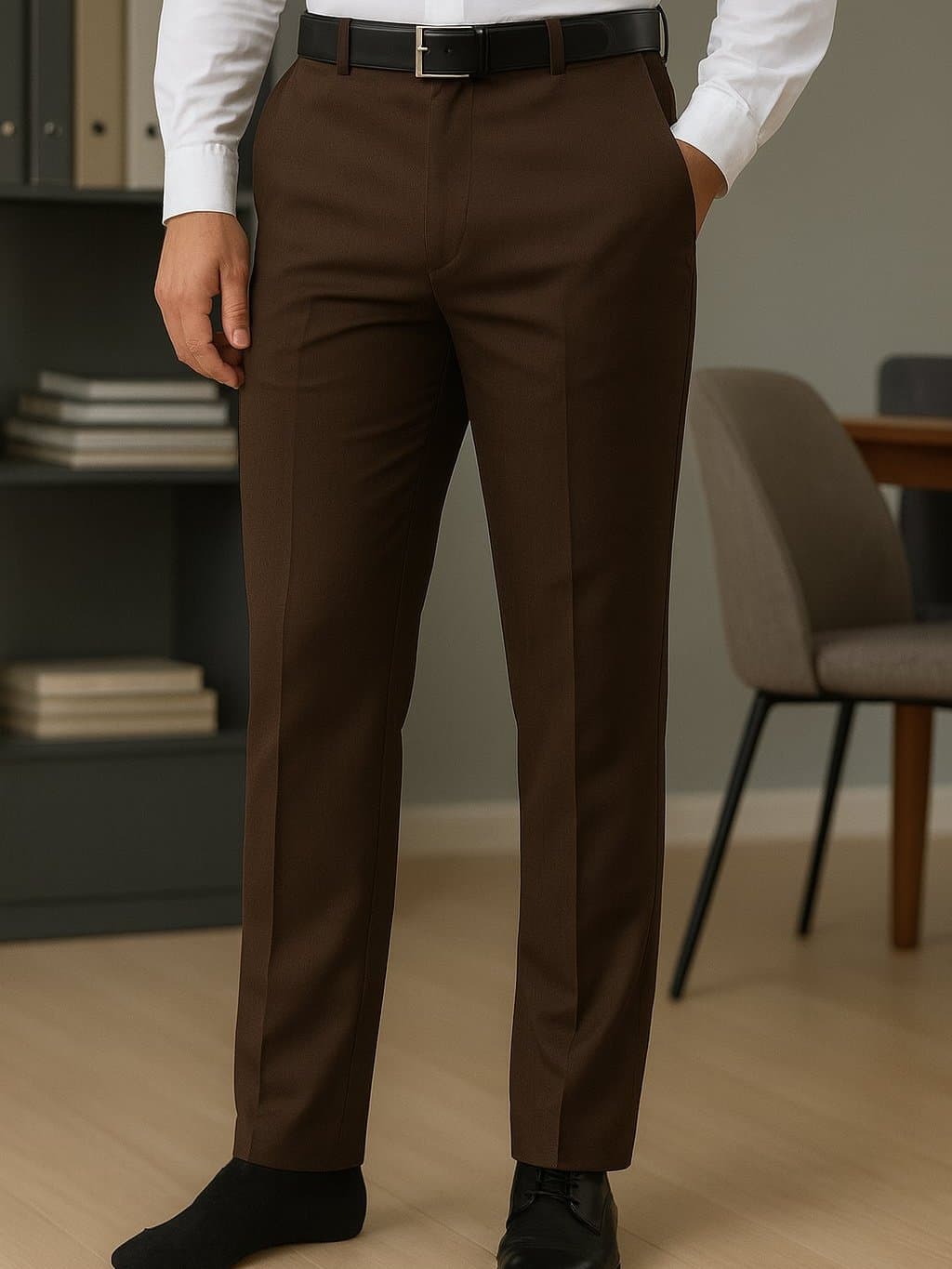 Calça Social Casamento Trabalho Masculina Reta Oxfordine
