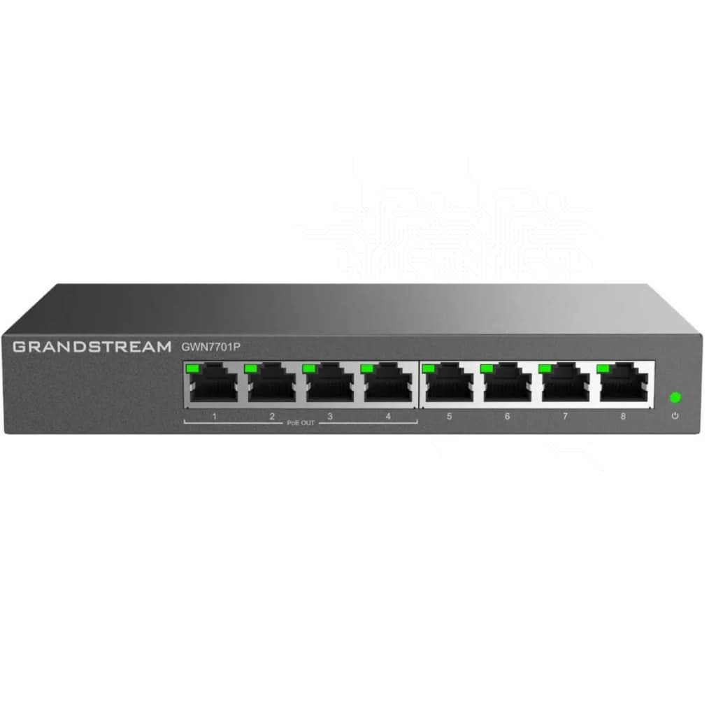 Switch Gigabit 8 Portas Poe Não Gerenciável Grandstream Gwn7701p 10 100 1000