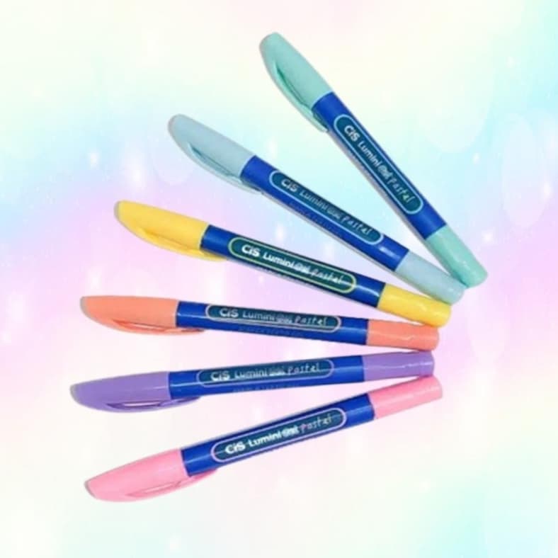 Marca-Texto Lumini Gel Pastel 6 Cores - Cis