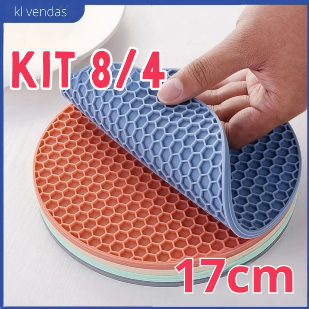 Descansos Panela em Silicone Protetor Resistente 17cm Apoio de Panela Quente
