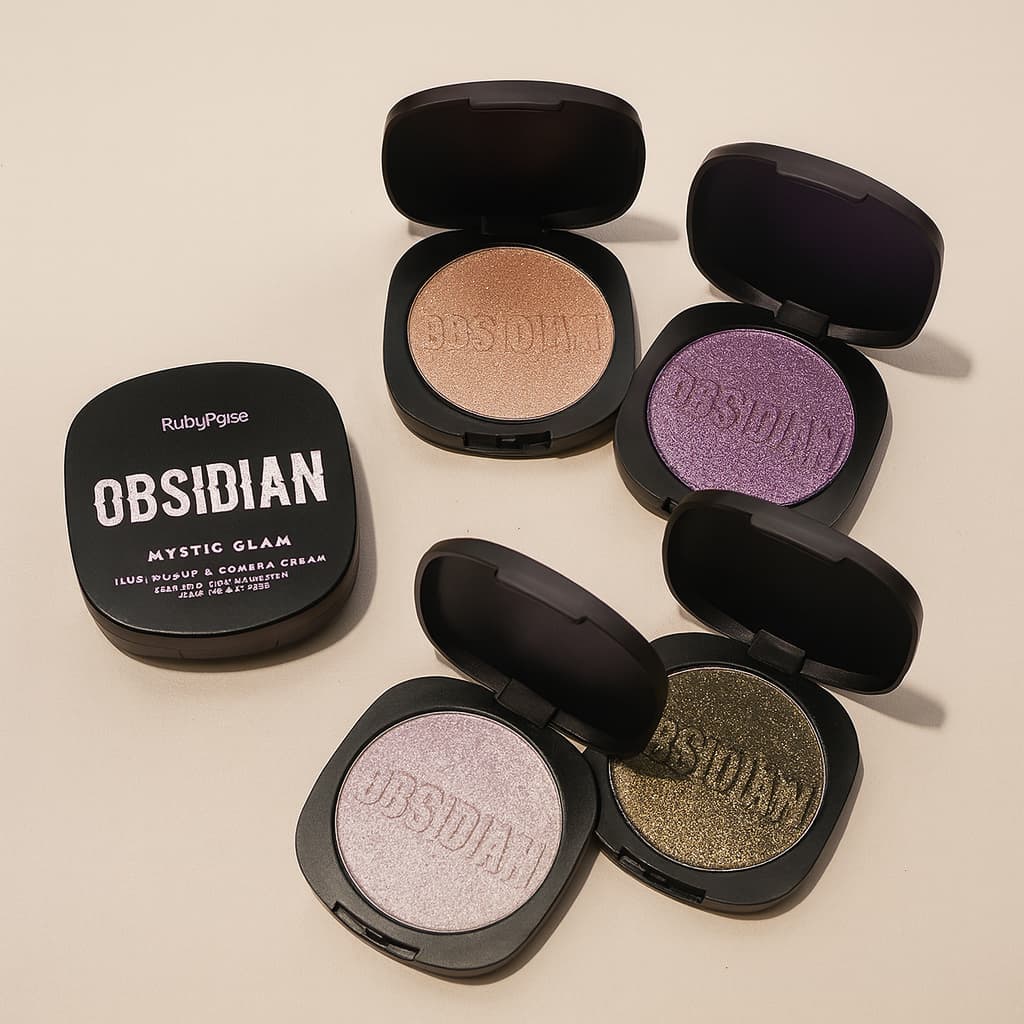 Iluminador e Sombra Mystic Glam Coleção OBSIDIAN BY RUBY ROSE