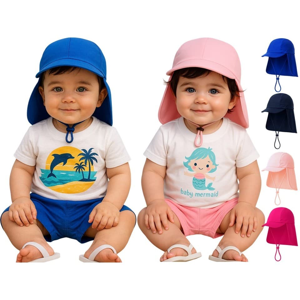 Chapéu Boné Praia Infantil Bebê Com Proteção Solar Fator 50