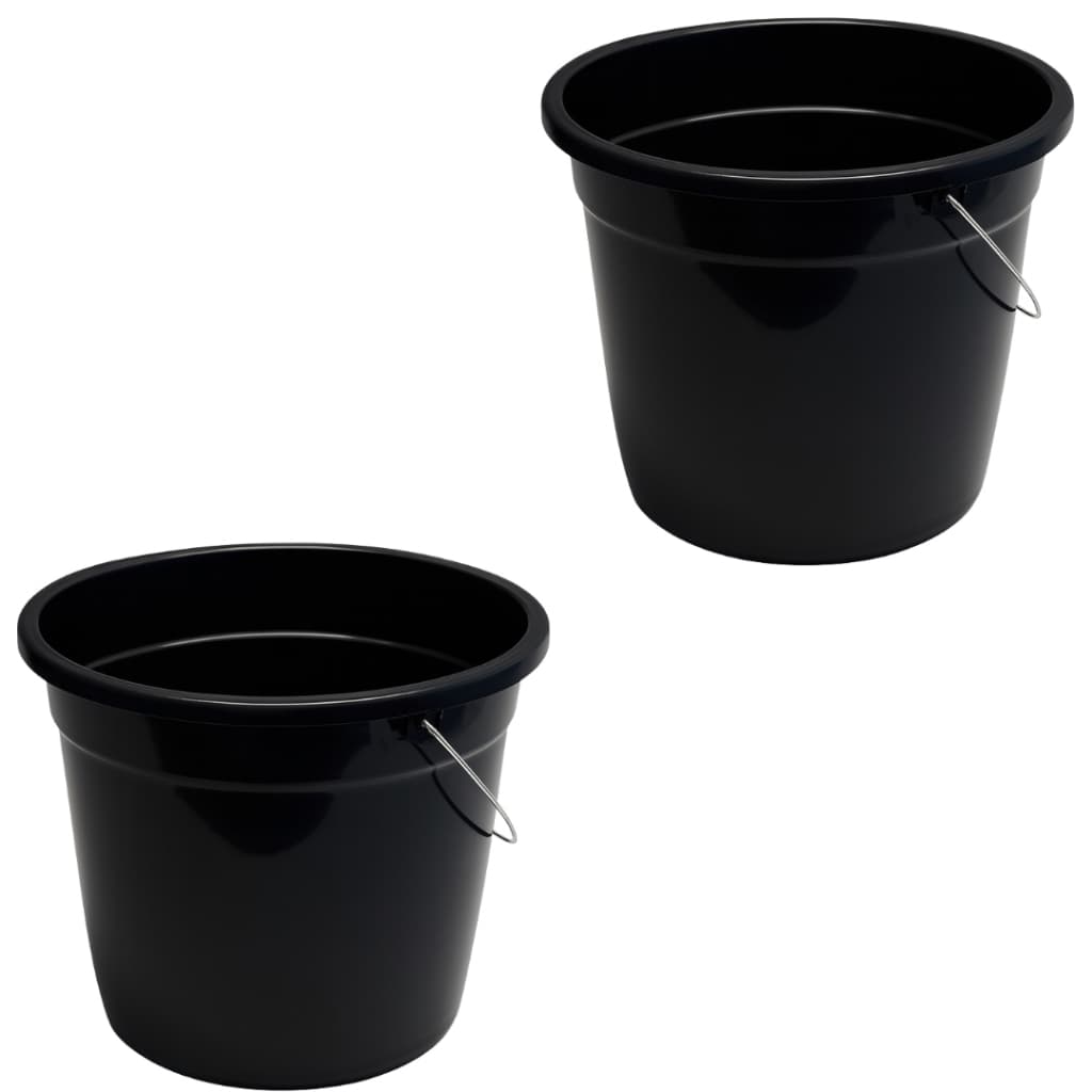 2 Baldes Plástico Grande 15 Litros com Alça Reforçada Resistência, Durabilidade Multiuso Doméstico