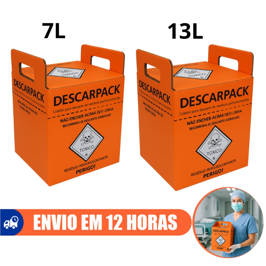 Caixa Coletora Para Resíduos Tóxicos 7L 13L Descarpack